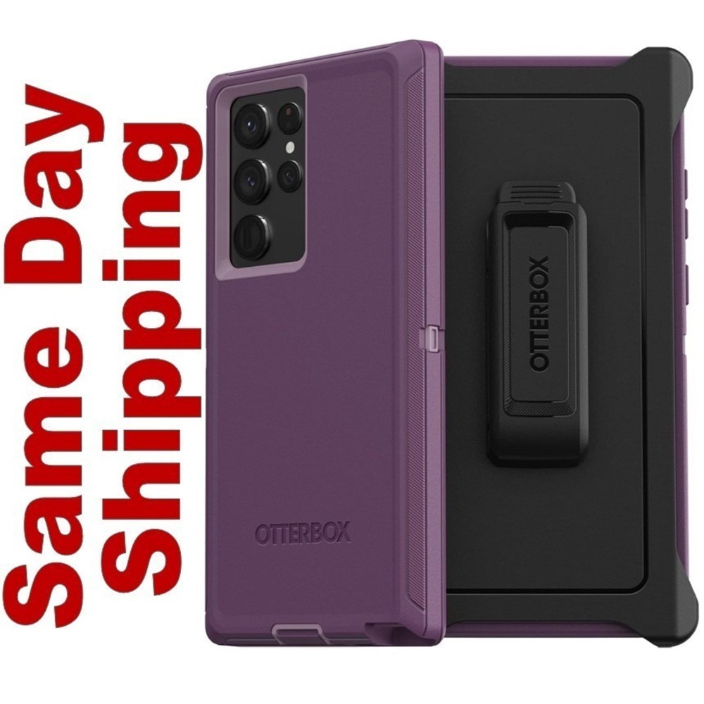 NEW IN BOX Otterbox Samsung Galaxy S22 Ultra Defender Series Case Happy Purple